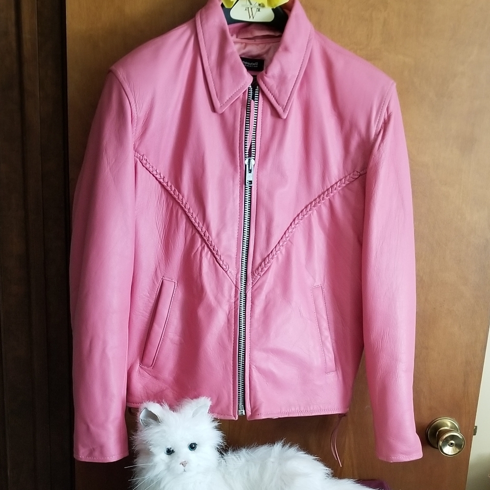 Jamin Leather Pink Leather Coat